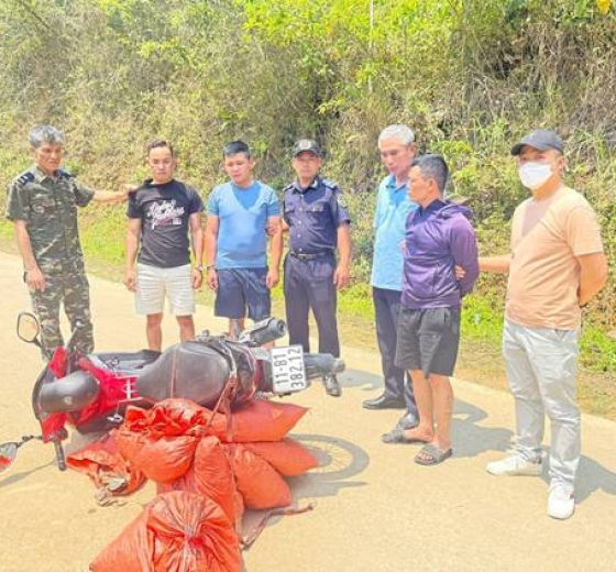 Authorities seized over 59.2 kg of suspected pangolin scales in Cao Bang.